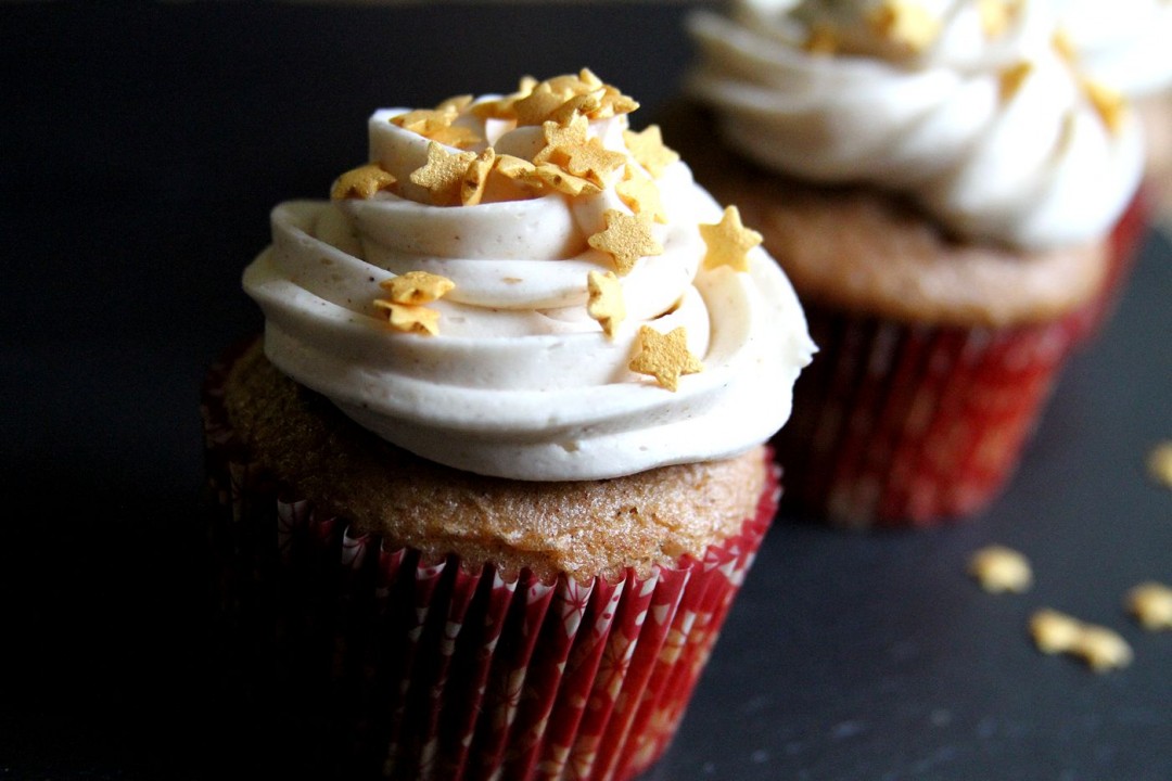 Vanilla Ginger Spice Cupcakes with Brandy Buttercream Frosting A Cup of Sugar … A Pinch of Salt