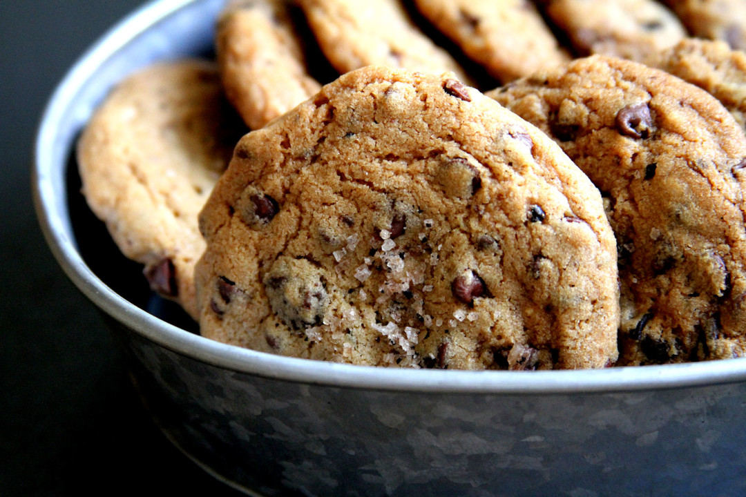 Coffee Toffee Chocolate Chip Cookies with Coffee Sea Salt A Cup of