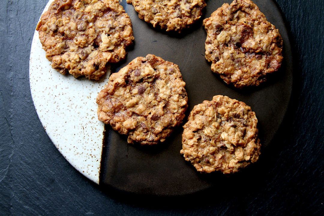 Toffee Bit Mini Chip FlorentineStyle Oatmeal Cookies A Cup of Sugar … A Pinch of Salt