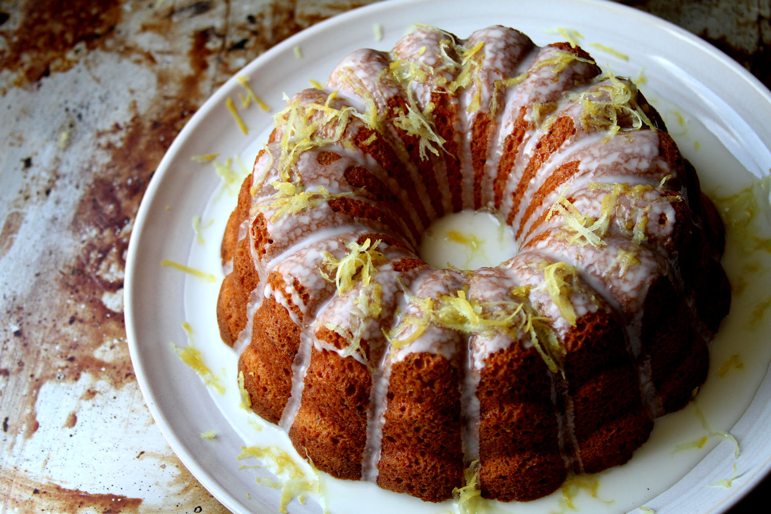 Lemon Poppy Seed Pound Cake, with Meyer Lemon Glaze A Cup of Sugar