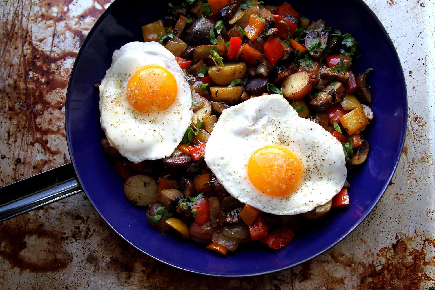 Veggie and Potato Hash with Fried Eggs A Cup of Sugar … A Pinch of Salt