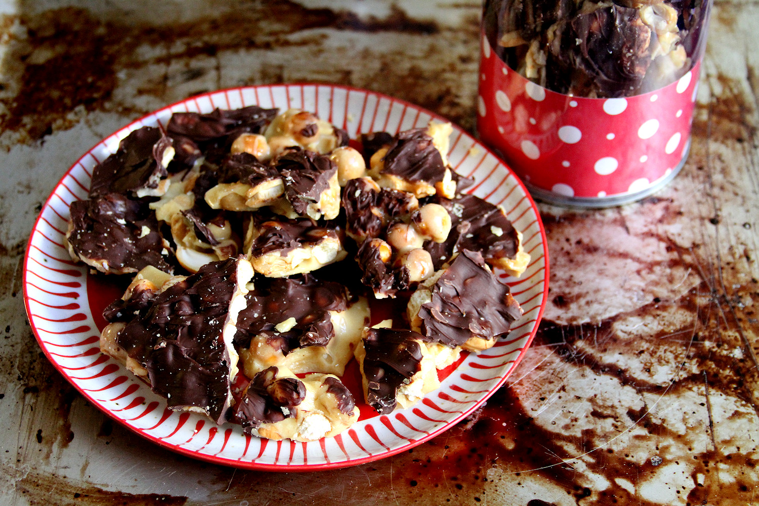 ChocolateCovered Roasted Cashew + Pretzel Rounds Brittle A Cup of